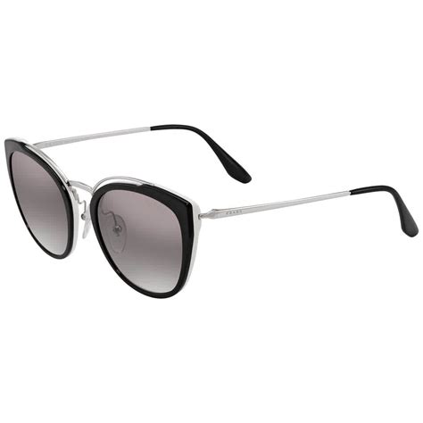 prada pr 20us cat eye sunglasses black|Prada Conceptual PR 20US 4BK5O0 Silver Black Ivory Plastic .